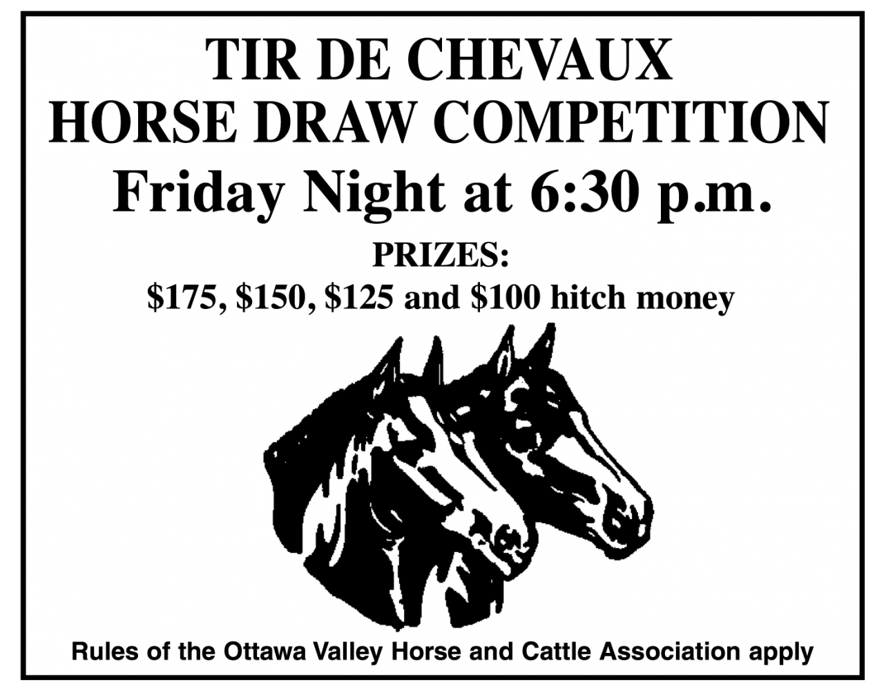 Compétition de chevaux lourds et légers / Heavy and Light Horse Draw Foire Rupert Fair 13th